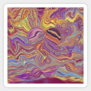 Tie Dye Ripples - psychedelic art, heart tie dye Magnet